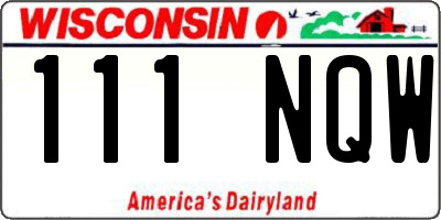 WI license plate 111NQW