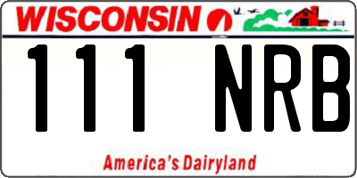 WI license plate 111NRB