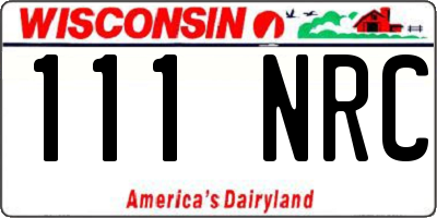 WI license plate 111NRC