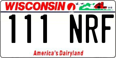 WI license plate 111NRF
