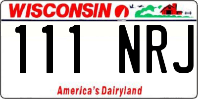 WI license plate 111NRJ