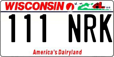WI license plate 111NRK
