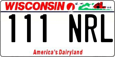 WI license plate 111NRL