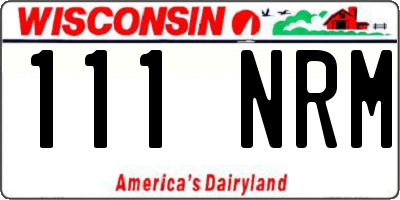 WI license plate 111NRM