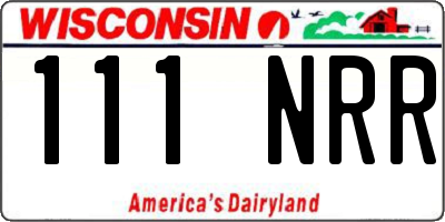 WI license plate 111NRR