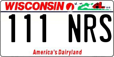 WI license plate 111NRS