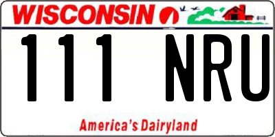 WI license plate 111NRU