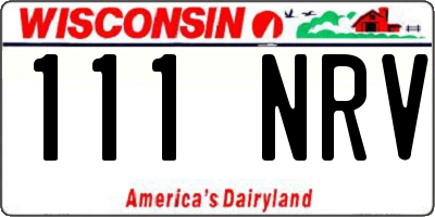 WI license plate 111NRV