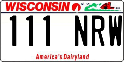 WI license plate 111NRW