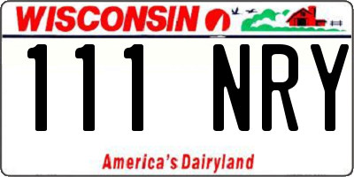 WI license plate 111NRY