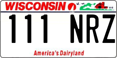 WI license plate 111NRZ