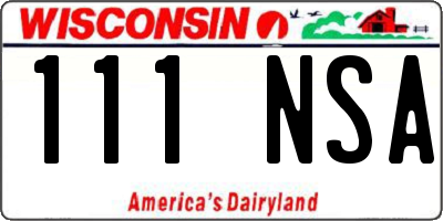 WI license plate 111NSA
