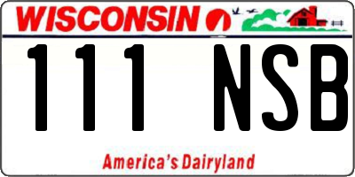 WI license plate 111NSB