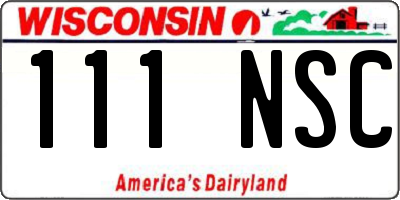 WI license plate 111NSC