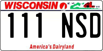 WI license plate 111NSD