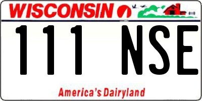 WI license plate 111NSE
