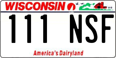 WI license plate 111NSF
