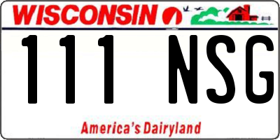 WI license plate 111NSG
