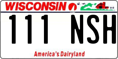 WI license plate 111NSH