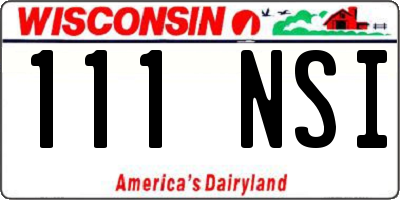 WI license plate 111NSI