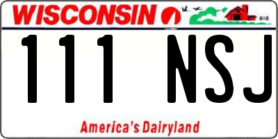 WI license plate 111NSJ