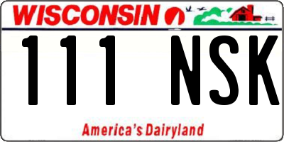 WI license plate 111NSK