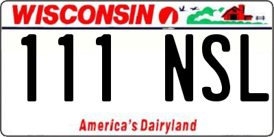 WI license plate 111NSL