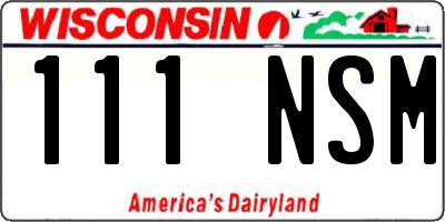 WI license plate 111NSM