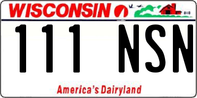 WI license plate 111NSN