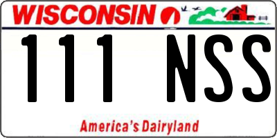WI license plate 111NSS