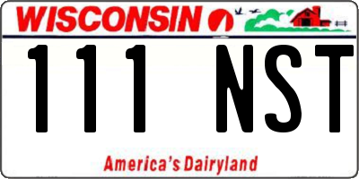 WI license plate 111NST