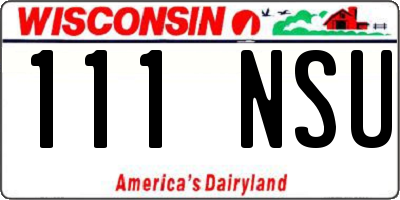 WI license plate 111NSU