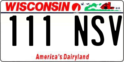 WI license plate 111NSV