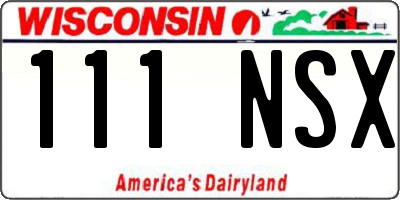 WI license plate 111NSX