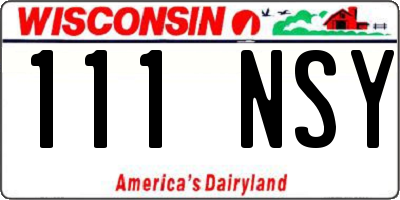WI license plate 111NSY