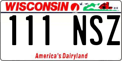 WI license plate 111NSZ