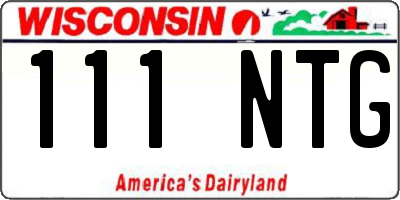WI license plate 111NTG
