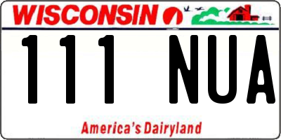 WI license plate 111NUA