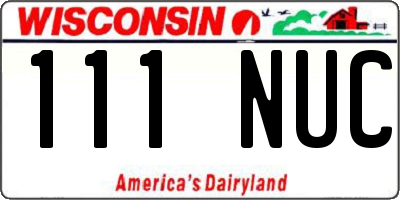 WI license plate 111NUC
