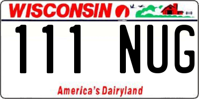 WI license plate 111NUG