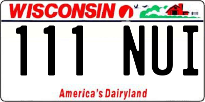 WI license plate 111NUI