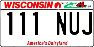 WI license plate 111NUJ
