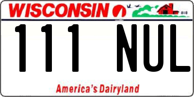WI license plate 111NUL