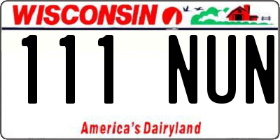 WI license plate 111NUN