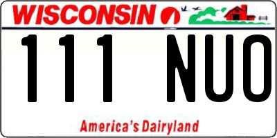 WI license plate 111NUO