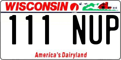 WI license plate 111NUP