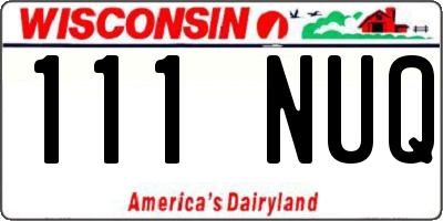 WI license plate 111NUQ
