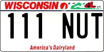 WI license plate 111NUT
