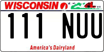 WI license plate 111NUU