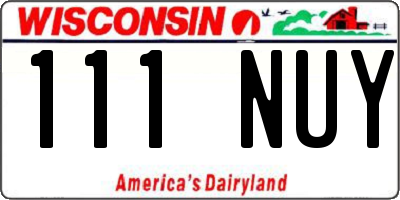WI license plate 111NUY